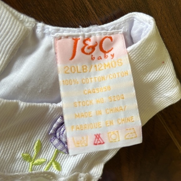 NEW Vintage Seersucker Toddler Purple White Floral Plaid Cottagecore Dress - Picture 6 of 6